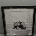 Framed Bathroom Decor Wall Art, Chimpanzee in Bathtub, Black and White Wall Art, Funny Bathroom Wall Decor Signs, Cute Animal Art Decoration (Framed,16''x20'')