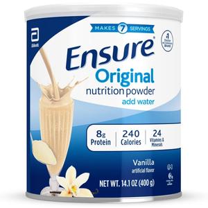 Ensure Original Vanilla Nutrition Powder | Vanilla Protein Powder | Small Meal Replacement Shake Mix | 8g Protein, 24 Vitamins & Minerals | Immune Health | 14.1 oz
