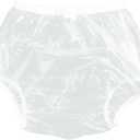 Adult Incontinence Pull-on Plastic Pants PVC Pants 3 Pack (X-Large, Transparent White)