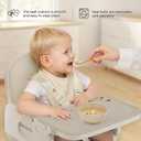 Obee Odee 3-in-1 Portable Baby High Chair for Babies and Toddlers, Convertible Easy Clean Infant Foldable Highchair with Adjustable Legs & Dishwasher Safe Tray, Beige