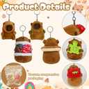 12 Pcs Valentine's Capybara Ornaments and Party Favors, 4 Plush Keychains 4 Organza Bags 4 Greeting Cards, Cute Capybara Gift Set for Women Friends, Adult Birthday Valentine's Day Party Supplies