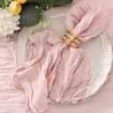 50 Pack Dusty Pink Cheesecloth Napkins Cloth Washable Pink Cotton Napkins Set of 50 Bulk 21x21 Inches for Wedding Baby Bridal Shower Birthday Dinner Party Table Decor
