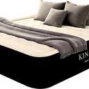 King Koil Luxury California King Size Air Mattress with Built-in High-Speed Pump Best for Home, Camping & Guests, 20" Double High Airbed Adjustable Blow Up Mattress, Waterproof, (Black)