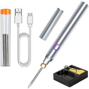 Cordless Soldering Iron Kit, MecRecare 1100 mAh Battery USB Wireless Rechargeable And Portable with Automatic Heating Mode for Appliance Repair,Circuit Board Soldering,DIY