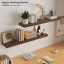 Wood Floating Shelves for Wall 36 x 8x 1.4 Shelf Floating Rustic Farmhouse Decor, Heavy Duty Shelf Hold 80 lbs, Wall Shelves for Bathroom Living Room Kitchen Bedroom Office, 2 Packs Walnut