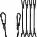 18'' Real Heavy Duty Carabiner Bungee Cords Outdoor with 190 Lbs Max Break Strength, Black Bungee Straps with Upgraded Carabiner Hooks for Luggage Rack, Cargo, Hand Carts, Bike, Camping, etc (4 Pcs)