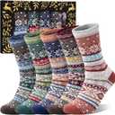 Mens Merino Wool Socks Thermal Winter Sock Thick Warm Wool Socks Holiday Gifts for Men Suitable for Home and Outdoor (A1-blue/Green/Orange/Red/White)