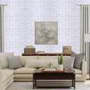 Mind Reader Removable Vinyl Wallpaper Peel and Stick Self Adhesive Wallpaper 17.75" X 393.7" Water-Resistant Contact Paper Shelf Liner White Brick