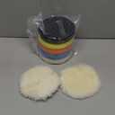 POLIWELL Buffing Polishing Pads 5 Inch, 7Pcs Buffing Sponge Pads Kit 5.5" Face for 5" Backing Plate, Compound Cutting Foam Pads, Wool Pad for Car Buffer Polisher, Compounding Polishing and Waxing