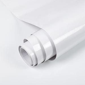 TANONE White Contact Paper 35.4" X 118" Glossy Peel and Stick - Self Adhesive Removable Vinyl Wrap Shiny Wallpaper Decorative for Countertops Cabinets Wardrobe Dressing Table Easy to Clean,Pure White