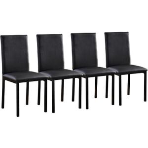 Homelegance Tempe PU Upholstered Dining Chair (Set of 4), Black