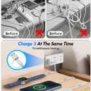 Travel Essentials for Apple Watch Charger,iPhone Charger,3 in 2 Type C/L/Magnetic Fast Charging Cable,Multi Charging Cable Portable Designed for iWatch Series,iPhone 17-11,Galaxy S26-S21,Car-4FT