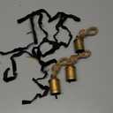 4cm Small Vintage Rustic Lucky Tin Metal Cow Bells Handmade Christmas Dcor Bells on Jute Rope (10, Cylinder)