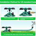 Garden Sprinkler, Adjustable 360 Degree Rotation Lawn Sprinkler, Large Area Coverage, Multipurpose Yard Sprinklers for Plant Irrigation and Kids Playing