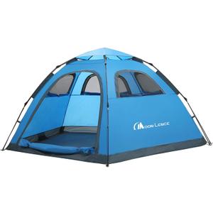 MOON LENCE Pop Up Camping Tent, 3-4 Person Portable Automatic Instant Tent Windproof for Camping, Hiking, Mountaineering