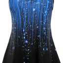 Arolina Tankini Swimsuits for Women Tummy Control Two Piece Bathing Suits Flowy Swim Tops with Boy Shorts (Small, Blue Shooting Star)