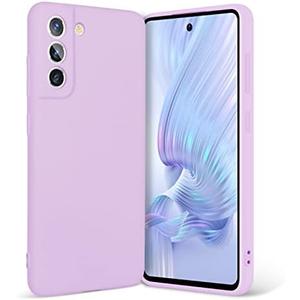 Boaixiaen for Galaxy S21 FE Case, Liquid Silicone Slim Soft TPU Fit Full Body Protection Shockproof Phone Cover for Galaxy S21 FE 6.4" 2022 (Purple)
