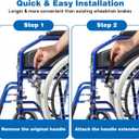 2 Pcs Wheelchair Brake Extenders, 5 Inch Anti-Slip Brake Extension Handles Replacement for Wheelchair Wheel Lock Grips, Transport Chair, Power Chair Accessories (Black)