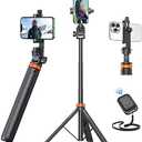 EUCOS 62" Phone Tripod, Tripod for iPhone & Selfie Stick with Remote, Extendable Cell Phone Stand & Ultimate Phone Holder, Solidest Phone Stand Compatible with iPhone/Android