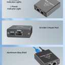 Gigabit Ethernet Splitter 1 to 2, Aluminium LAN Splitter 1000Mbps RJ45 Ethernet Switch Network Splitter with USB C Power Cable for Cat5/5e/6/7/8 (Gigabit Ethernet Splitter 1 to 2)