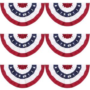 GoosWexmzl 3x6Ft American Pleated Fan Flag,USA Patriotic Half Fan Bunting Flag,Decoration Flags (Set of 6)