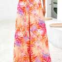 PRETTYGARDEN Women's 2025 Summer Flowy Wide Leg Palazzo Pants Dressy Casual Elastic High Waisted Pockets Boho Beach Trousers (Floral White Multicolored,Small) (S)