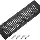 PATIKIL 3.25" x 13.75" Door Air Vent Cover, Aluminum Grille Ventilation Cover Louvered Diamond Hole with Mounting Screws for Cabinet Wardrobe Door, Black