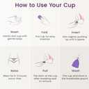 EcoBlossom Reusable Menstrual Cup Set - The Most Reliable Medical Grade Silicone Period Cups - Comfortably use for 12 Hours (Small & Large)