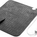 Electric Heating Pad for Back Pain Relief & Cramps - 6 Heat Settings,Auto Shut Off,Moist Heat Options,Portable Heated Pads for Neck/Shoulder Machine Washable Gift for Men Women,Grey,20"x24"