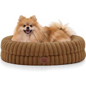ChiXnuggle Orthopedic Dog Bed, Washable Cover, Faux Fur Bolster Pet Couch | Waterproof, Egg Crate Foam, Non-Slip Bottom,for Small Medium Dogs, Brown,30*24*7, Dog Sofa, Puppy Bed