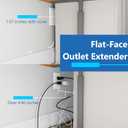 LIDER Outlet Extender with 3 Receptacles, 12W USB Type-A, and USB Type-C, USB Port, Ultra-Thin Wall Plate Plug with Cord Extender, 3-Outlet Power Strip, Flat-Face, ETL-Listed, 3ft Cord, White