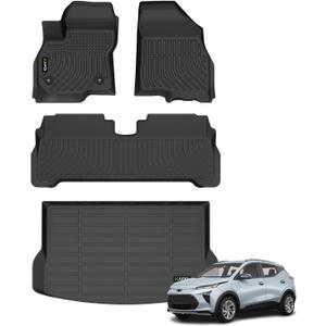 All Weather Car Floor Mats & Cargo Liner for Chevrolet Chevy Bolt EUV 2022 2023 2024 (Not EV) Custom Fit Full Set Accessories - Black