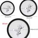 Round Photo Frame Wooden Wall Hanging Picture Frames for Home Office Wall Decor (Black, 8 inch)