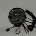 Gaiatop Mini Portable Stroller Fan, Battery Operated Small Clip on, Detachable 3 Speed Rechargeable, 360 Rotate Flexible Tripod Better Cooling for Car Seat Crib Treadmill Travel Black