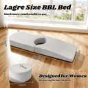 BBL Bed After Surgery for Sleeping, Larger Ergonomic BBL Pillow with Hole, High-Density Support Foam Brazilian Butt Lift Recovery Mattress with Removable Cover (Grey), Single