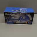 Hamilton Beach Steam Iron & Vertical Steamer for Clothes with Scratch-Resistant Durathon Soleplate, 8' Retractable Cord, 3-Way Auto Shutoff, Anti-Drip, 1500 Watts, Blue