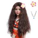 Brown Wig For Kids Long Curly Wig Brown Halloween costume Wigs For Kids