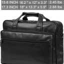 seyfocnia Leather Laptop Bag, Men's 15.6 Inche 17.3 Inche Messenger Briefcase Business Satchel Computer Handbag Shoulder Bag