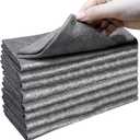 XANGNIER Thickened Magic Cleaning Cloth,8 Pcs Lint Free Cloth,Reusable Microfiber Cleaning Rag for Windows,Mirror,Glass,Car,Gray