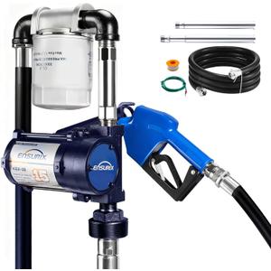 12V Fuel Transfer Pump 15 GPM, Diesel Transfer Pump 12 Volt with Auto Shut Off Nozzle, Hose & Filter, Electric Gasoline Transfer Pump Kit for Fuel Tank, Gasoline, Diesel, Kerosene