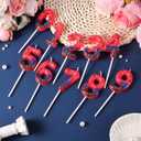 Spider Themed Birthday Candle, Red Blue Spider Web City Number Cake Topper Candle Party Decoration Supplies for Boy Girl Birthday Party Cake Decoration (6)