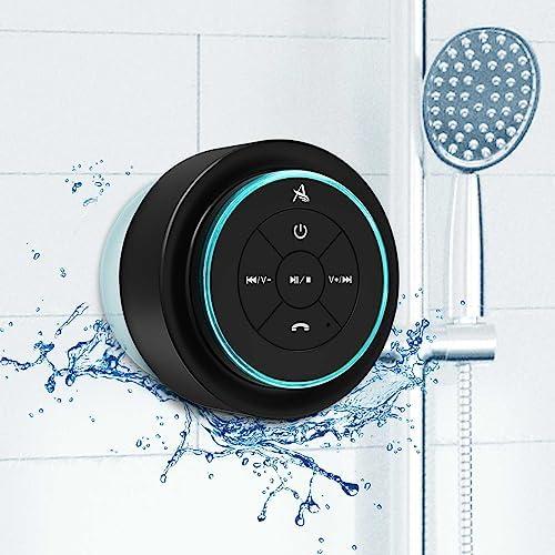 XLeader, Upgraded, Shower Speaker, Certified IPX7 Waterproof Bluetooth Wireless Speaker, Electronics Gifts for Girls Boys Men Women Kids, 5W Mini Portable Speaker with Suction Cup and Mic for Bathroom (A Blue)