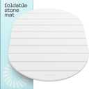 Foldable Stone Bath Mat Large - 24’’ x 15’’ Natural Diatomaceous Earth Bath Mat Stone Absorbing - Fast Drying Stone Mat Bathroom - Large Bath Stone Mat for Bathroom Floor - Milk Color