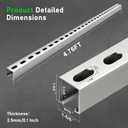 Strut Channel 1-5/8 Inch, Strut Trolley Track 4.76FT, 12 Gauge U Channel for Electric Conduits,Ceiling Grilles,Lifting,Cable Trays,Steel Strut Channel,1 Pack