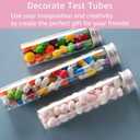 WOPPLXY 50 Pcs 65 ML Plastic Test Tubes with Caps, Plastic Candy Tubes with Screw Caps, Clear Bath Salt Tubes, Gumball Tube for Candy Bath Salts Spices Beads and Wedding Party Christmas Home Dcor