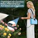 2 Gallon Electric Garden Sprayer, Battery Powered Pump with 6 Spray Modes, 4 Durable Nozzles, USB Rechargeable, Retractable Wand & Adjustable Strap for Lawn Garden Weed Control, Blue
