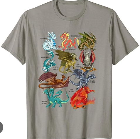Dragon Types for Dragon Lovers the Dragon Type T-Shirt, Size M