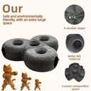 4-in-1 Large Cat Tunnel Bed for Multiple Large Cats, Scratch Resistant Donut & Detachable & Washable Donut Cat Bed,Up to 45 Lbs (L 40x40x11,Charcoal Gray),Bonus Pet Hair Remover Included