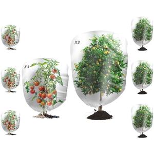 6Pcs Garden Netting Bags with Drawstring Plant Mesh Cover, 2 Size Netting Cover Garden Plant Barrier Netting Protection Bags for Tomato Vegetables Flower Tree Fruit, 3.9 x 5.9ft+3.1x 3.61ft 2 Packs