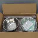 Vantic Elevated Dog Bowls, Adjustable Raised Dog Bowl Stand for Medium Sized Pet, Sturdy Particle Board Food Feeder with 2 Stainless Steel Dishes, Rustic Brown